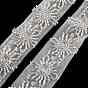 Garnitures de dentelle de fleur de polyester, avec abs perles de perles d'imitation et de verre