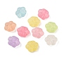 Frosted Transparent Acrylic Beads, Paw Print
