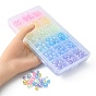 18 Style Transparent Rainbow Iridescent Acrylic Beadss Plated, Round
