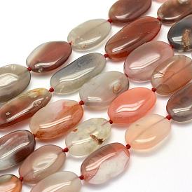 Natural South Red Agate Beads Strands, Oval