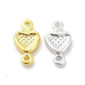 Brass Connector Charms, Cadmium Free & Lead Free, Long-Lasting Plated, Heart Links