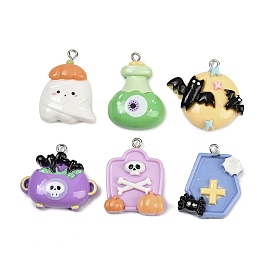 Подвески из непрозрачной смолы на Хэллоуин, с железной платиной петлей