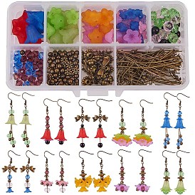 SUNNYCLUE DIY Earring Making, with Acrylic and Glass Beads, Metal Earring Findings