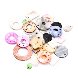 Natural Mixed Style Freshwater Shell Beads, 14~35x8~20x2.5~8mm, Hole: 1mm, about 170pcs/500g