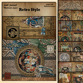 8pcs Scrapbook Paper, Collage Creative Journal Decoration Backgroud Sheets