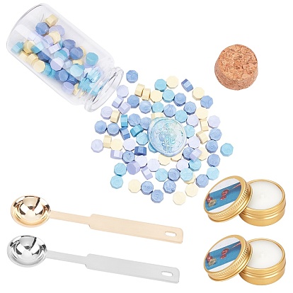 DIY Scrapbook Making Kits, Including Sealing Wax Particles, Iron Handle Wax Sealing Stamp Melting Spoon, Iron Wax Sticks Melting Spoon and Paraffin Candles