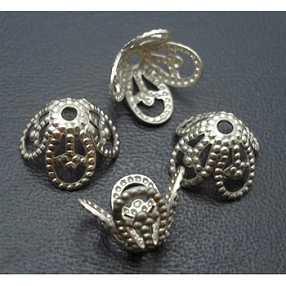 4-Petal Flower Brass Bead Caps