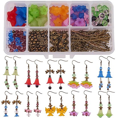 DIY Earring Making, with Acrylic and Glass Beads, Metal Earring Findings