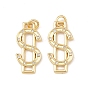Латунные микро проложить кубического циркония подвески, знак доллара, без кадмия и без свинца, стойки покрытие, долговечный, с целью перехода в кольце