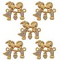 5Pcs Brass Micro Pave Clear Cubic Zirconia Links Connectors, Long-Lasting Plated, Couples