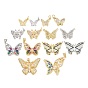 Brass Micro Pave Cubic Zirconia Pendants, Butterfly Charms, Long-Lasting Plated, Lead Free & Cadmium Free, Rack Plating