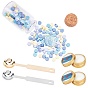 DIY Scrapbook Making Kits, Including Sealing Wax Particles, Iron Handle Wax Sealing Stamp Melting Spoon, Iron Wax Sticks Melting Spoon and Paraffin Candles