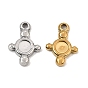 304 Stainless Steel Pendant Cabochons Settings, Flat Round Charms, Ion Plating(IP)