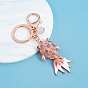 Goldfish Alloy Enamel Pendant Keychain, Cat Eye Charm for Woman Bag Car Key Accessories
