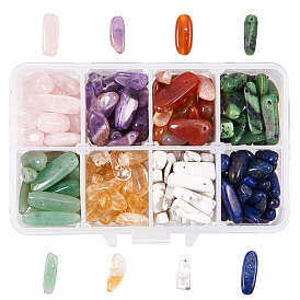 Perles de pierres gemmes naturelles, rubis en zoisite / citrine / lapis-lazuli / howlite / améthyste / cornaline / aventurine verte / quartz rose