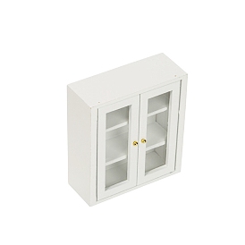 Миниатюрный деревянный шкаф, мини 3 многослойный шкаф-витрина с дверцей, для кукольного домика