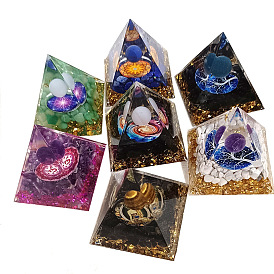 Orgonite Pyramid Resin Energy Generators, for Home Office Desk Decoration