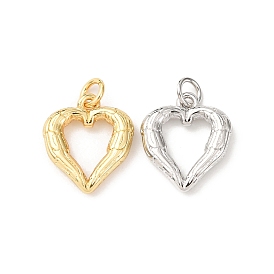 Латунные подвески, сердце прелести, без кадмия и без свинца, стойки покрытие, долговечный, с целью перехода в кольце