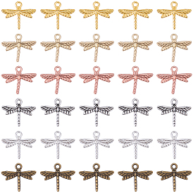 120 шт 6 цвета подвески из цинкового сплава в тибетском стиле, стрекоза