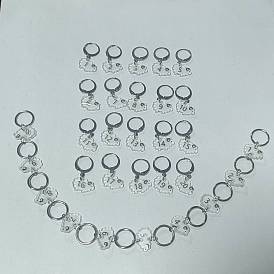Schaf Acryl Strickhäkel Maschenmarkierer Halter, mit 304 Edelstahl Zubehör