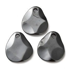 Синтетические немагнитная гематит большие подвески, текстурированные подвески-слезинки