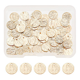 60 шт. Латунные подвески, долговечный, щеткой, плоско-круглые