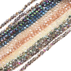 Electroplate Glass Beads Strands, Faceted, Round