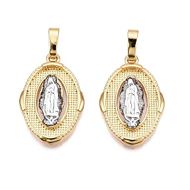 Латунные подвески, без кадмия и без свинца, овал с подвесками Девы Марии
