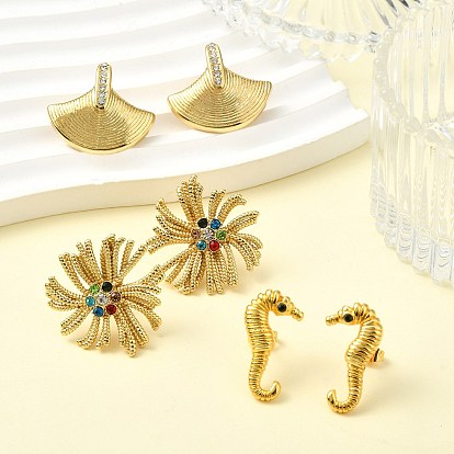 304 серьги-гвоздики из нержавеющей стали с микропаве из прозрачного кубического циркония для женщин