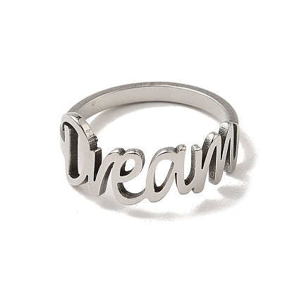 Word 201 Stainless Steel Finger Ring, Mixed Shape