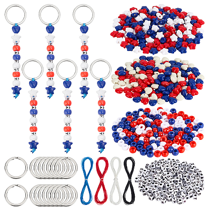 DIY Making Kit,Including 4 Strands Waxed Polyester Cord, Plastic Beads, Acrylic Beads