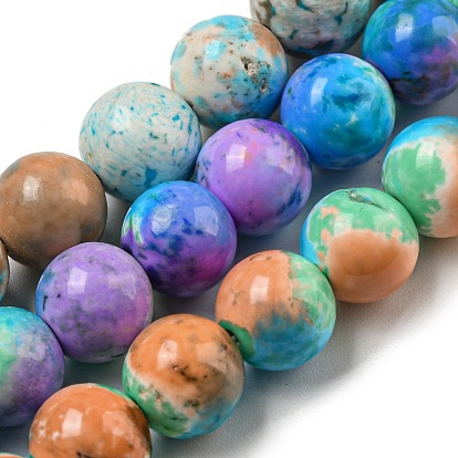 Натуральные имперские нитки из бисера яшмы, окрашенные, круглые