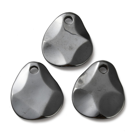 Синтетические немагнитная гематит большие подвески, текстурированные подвески-слезинки