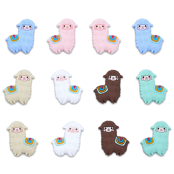 12 шт 6 цвета силиконовые бусины, изготовление ожерелий и браслетов своими руками, альпака