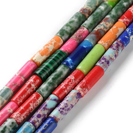 Нити бусин из синтетической императорской яшмы, синтетического малахита и натуральной зеленой пятнистой яшмы, смешанные окрашенные и неокрашенные, колонка