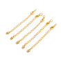 Brass Chain Extender, with Curb Chains and Lobster Claw Clasps, Long-Lasting Plated, Flower