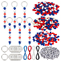 DIY Making Kit,Including 4 Strands Waxed Polyester Cord, Plastic Beads, Acrylic Beads