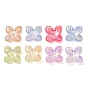 Plating Opaque Acrylic Beads, Iridescent, Flower