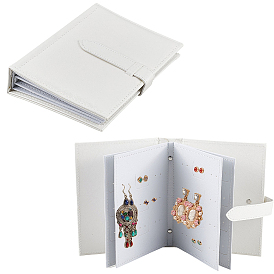 Портативная книга для демонстрации сережек из искусственной кожи, альбом-органайзер для украшений с подвесками-гвоздиками, прямоугольные