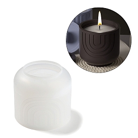 Bohemian Style Arch Pattern Column Shape DIY Candle Cup Silicone Molds, Resin Plaster Cement Casting Molds