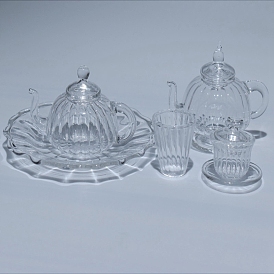 Mini Glass Teapot, Micro Landscape Dollhouse Accessories, Pretending Prop Decorations