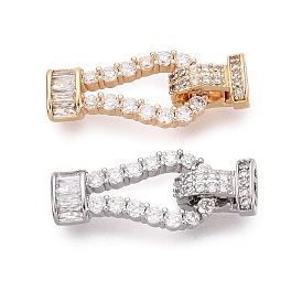 Латунное микропейв, прозрачный кубический цирконий, складные застежки, слеза