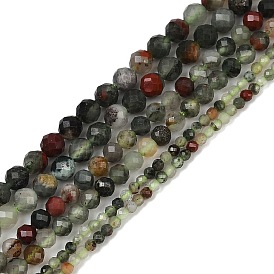 Природные африканские гелиотроп бисер пряди, граненые, круглые