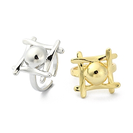Rack Plating Brass Open Cuff Rings, Cadmium Free & Lead Free, Long-Lasting Plated