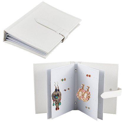 Портативная книга для демонстрации сережек из искусственной кожи, альбом-органайзер для украшений с подвесками-гвоздиками, прямоугольные