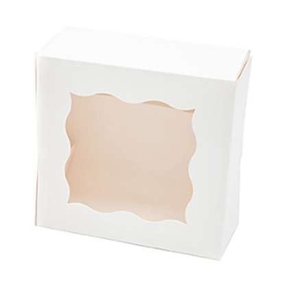 Paper Cardboard Gift Storage Box, with PVC Clear Window, Square