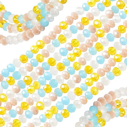 10 нити стеклянные бусины нити, граненые, рондель