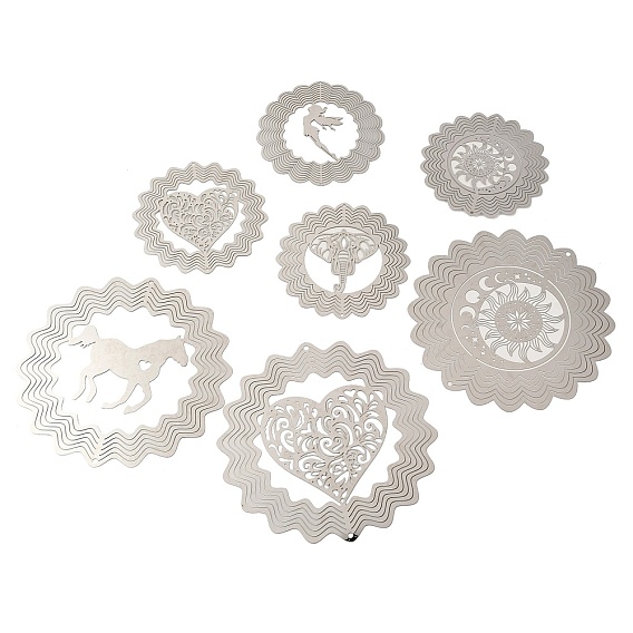 201 нержавеющая сталь 3 вращающийся подвесной ветряной спиннер, для украшения сада внутри и снаружи помещения, не тускнеет, цвет нержавеющей стали