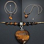 Colgante de corazón de piedra preciosa natural, coloridos collares de cuentas de vidrio para mujer, Platino