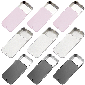 9 шт. 3 цветные жестяные коробки для хранения безделушек с раздвижной крышкой, прямоугольные